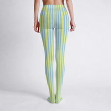 Load image into Gallery viewer, Blue and Yellow Striped Tights