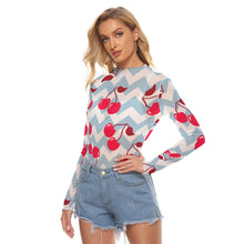 Load image into Gallery viewer, Sky Blue and Cherries Mesh Shirt