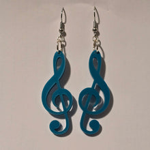 Load image into Gallery viewer, Blue Treble Clef Music Note Earrings | Lollipop Lady