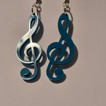 Load image into Gallery viewer, Blue Treble Clef Music Note Earrings | Lollipop Lady
