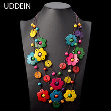 Load image into Gallery viewer, Color Pop Wooden Flower Necklace | Lollipop Lady