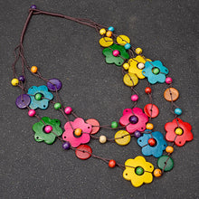 Load image into Gallery viewer, Color Pop Wooden Flower Necklace | Lollipop Lady