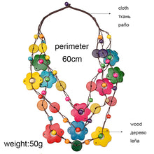 Load image into Gallery viewer, Color Pop Wooden Flower Necklace | Lollipop Lady