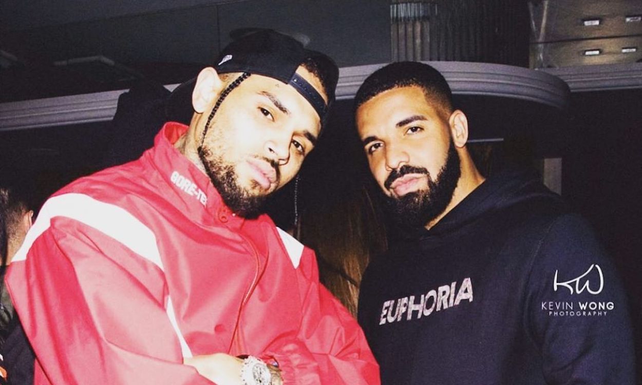 Chris Brown and Drake, posing side by side