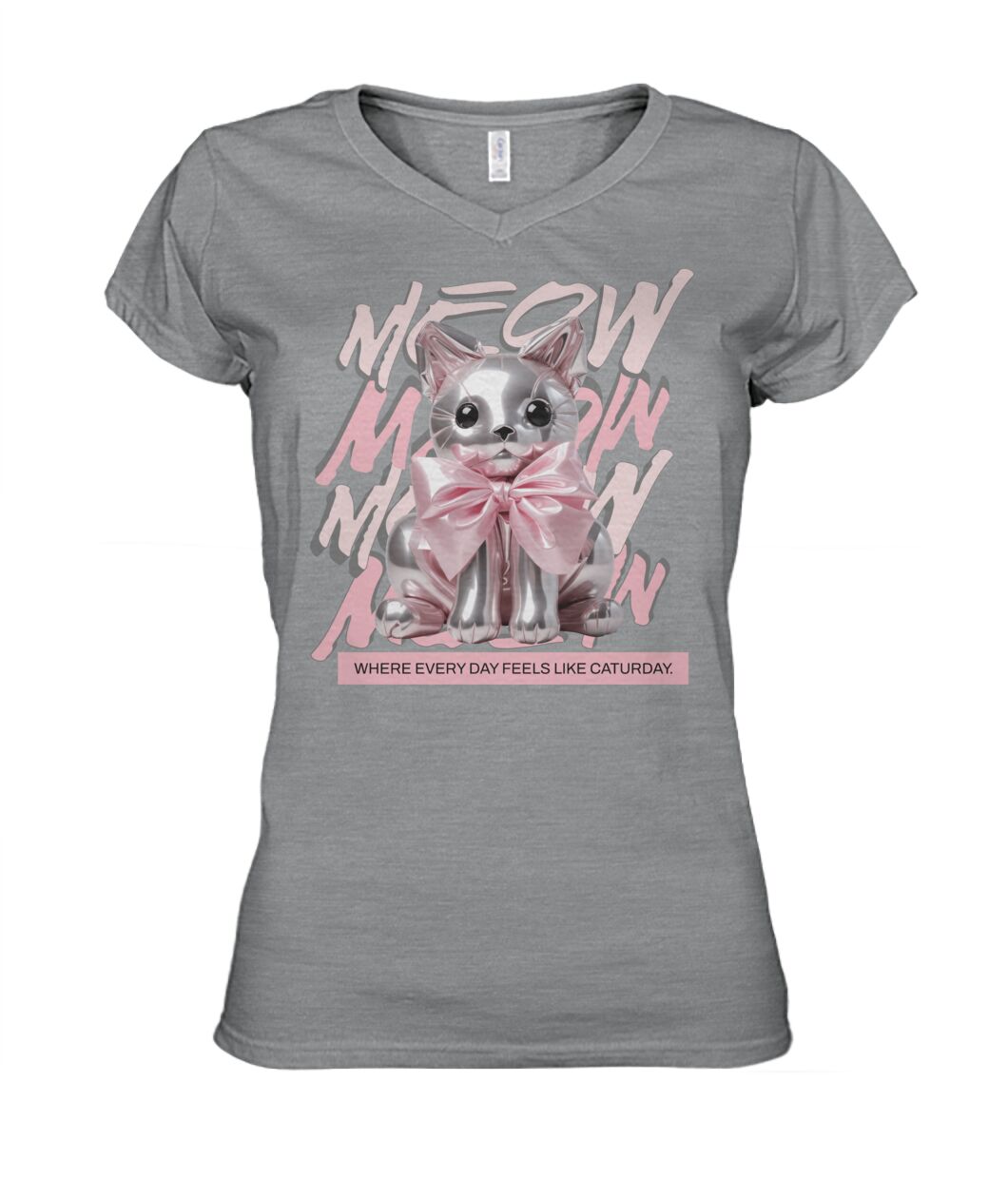 "Coquette Kitty" Ladies' V-Neck