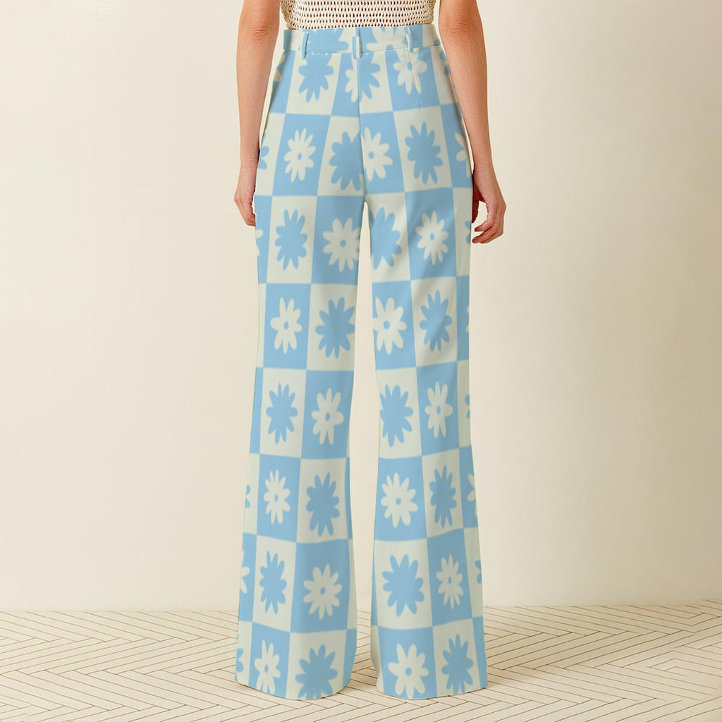 Baby Blue and White Floral Pants