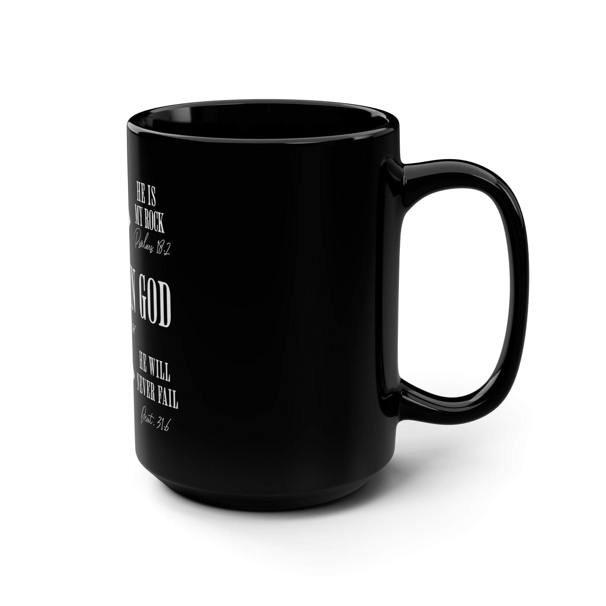 "I Trust in God" Scripture Coffee Cup (15 oz) | Lollipop Lady