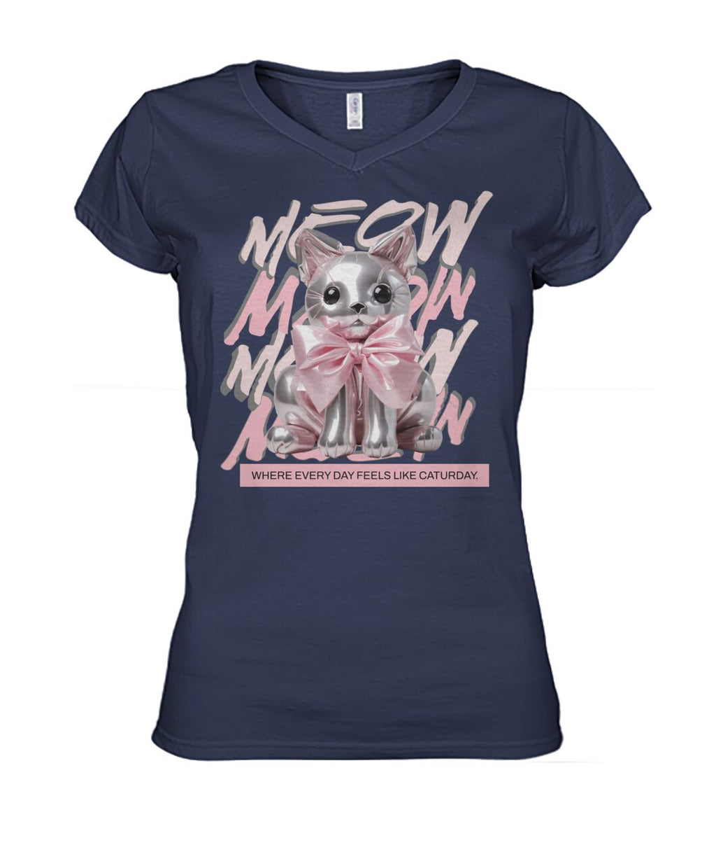 "Coquette Kitty" Ladies' V-Neck