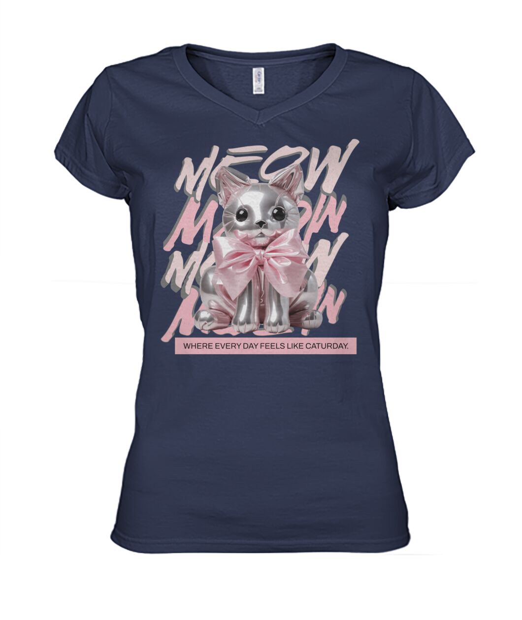 "Coquette Kitty" Ladies' V-Neck