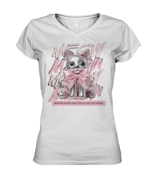 "Coquette Kitty" Ladies' V-Neck