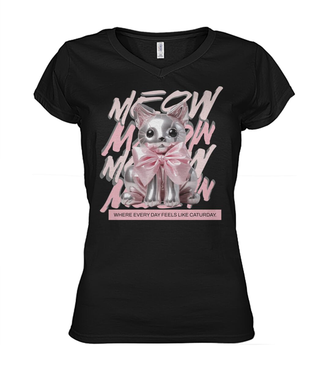 "Coquette Kitty" Ladies' V-Neck