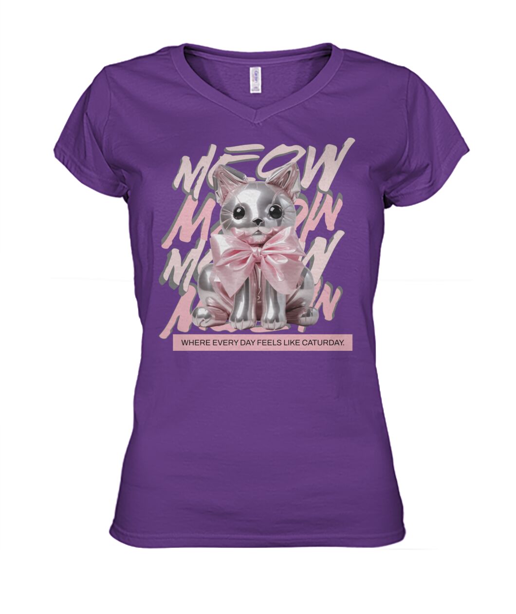 "Coquette Kitty" Ladies' V-Neck