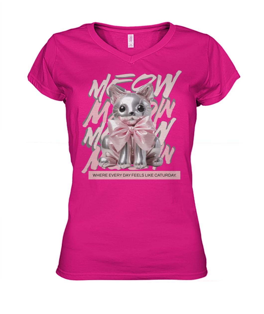 "Coquette Kitty" Ladies' V-Neck