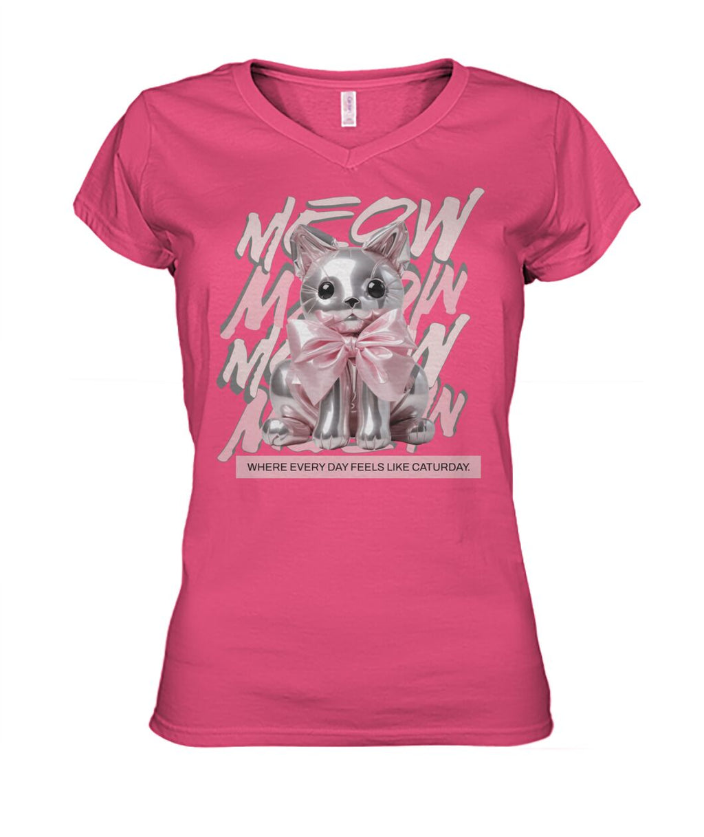 "Coquette Kitty" Ladies' V-Neck
