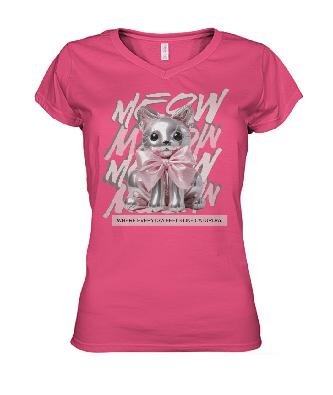 "Coquette Kitty" Ladies' V-Neck