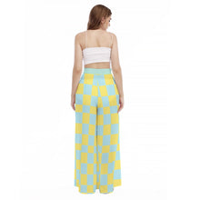 Load image into Gallery viewer, Yellow and Blue Checkered Wide Leg Pants
