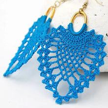 Load image into Gallery viewer, Blue Crochet Cerulean Earrings | Lollipop Lady
