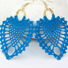 Load image into Gallery viewer, Blue Crochet Cerulean Earrings | Lollipop Lady
