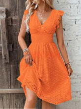 Load image into Gallery viewer, Orange Eyelet Spring Dress | Lollipop Lady
