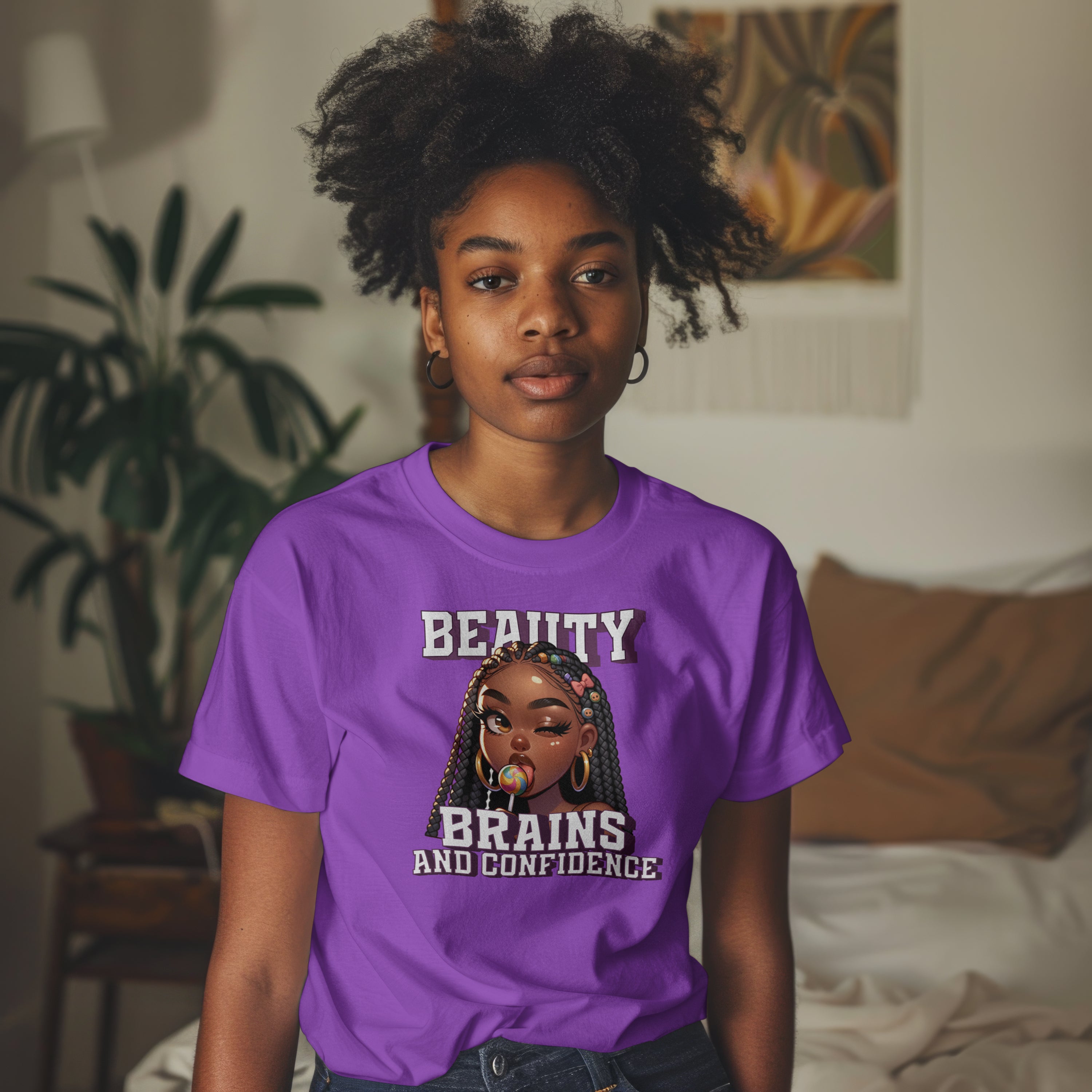 "Beauty, Brains, and Confidence" Ladies T-Shirt | D'Nyce Streetwear