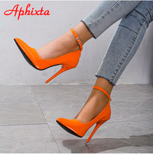 Load image into Gallery viewer, Orange Pumps with Buckle | Lollipop Lady
