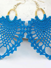 Load image into Gallery viewer, Blue Crochet Cerulean Earrings | Lollipop Lady
