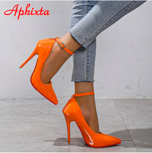 Load image into Gallery viewer, Orange Pumps with Buckle | Lollipop Lady
