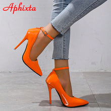 Load image into Gallery viewer, Orange Pumps with Buckle | Lollipop Lady
