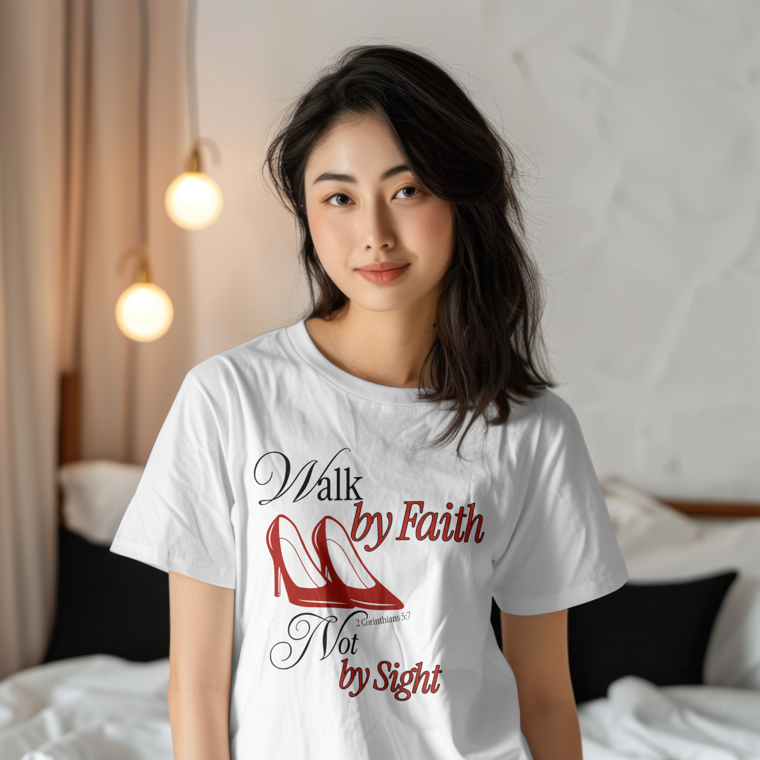 "Walk by Faith" Women's Tee (Red Version) | D'Nyce Streetwear
