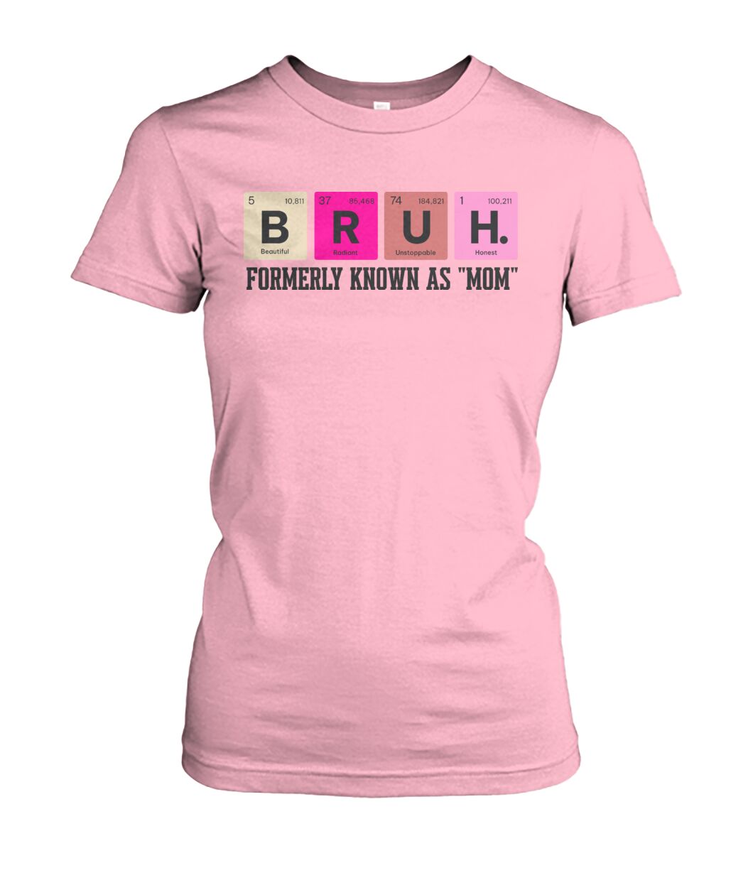 "Bruh Mom Periodic Table" Women's Crew Tee