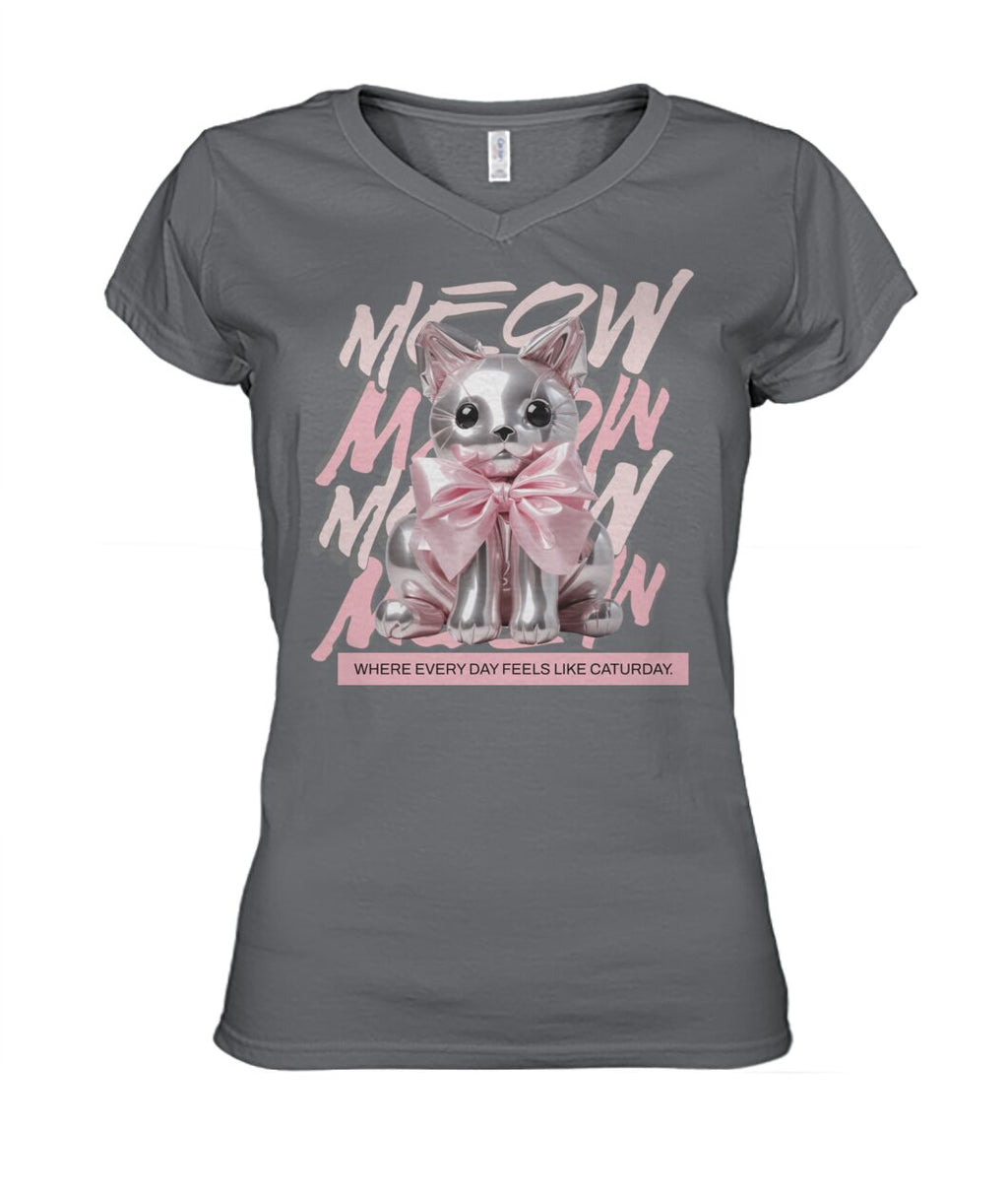 "Coquette Kitty" Ladies' V-Neck