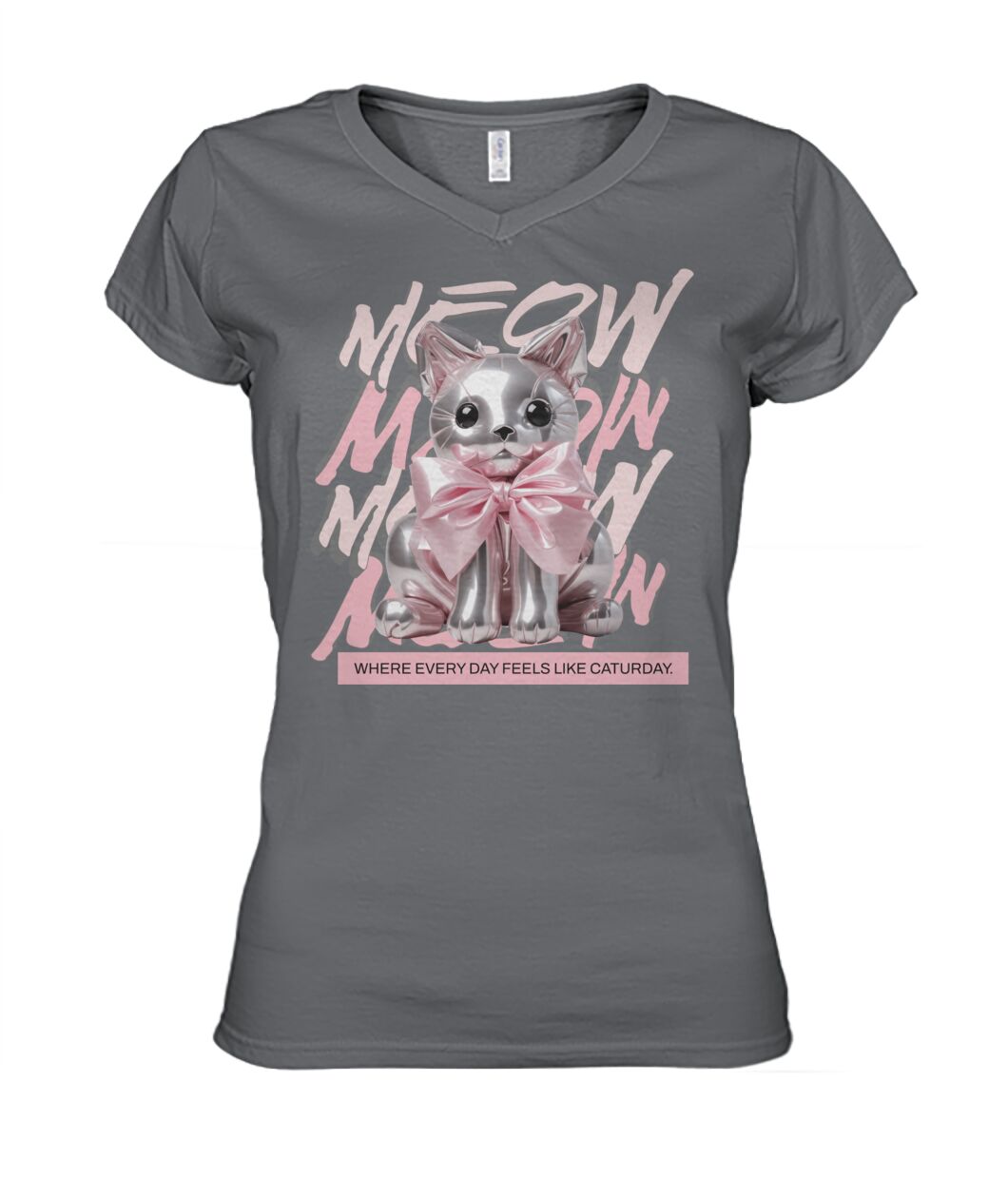 "Coquette Kitty" Ladies' V-Neck