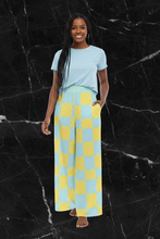 Load image into Gallery viewer, Yellow and Blue Checkered Wide Leg Pants
