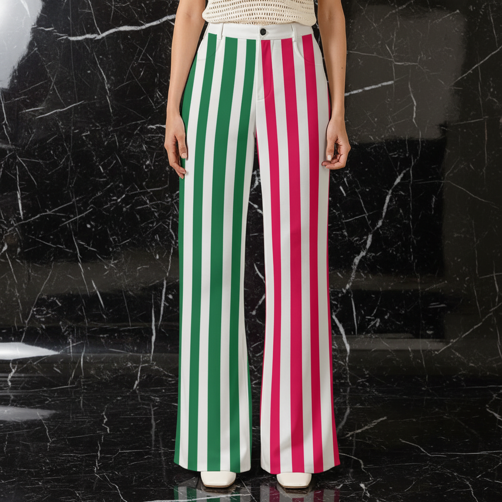 Dual Color Striped Pants