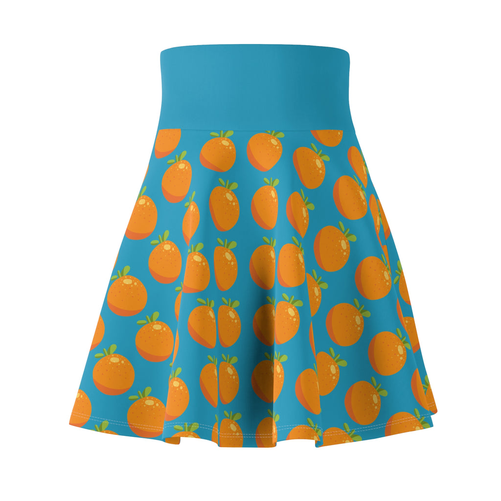 Swingy Turquoise Tangerine Print Skirt | Lollipop Lady