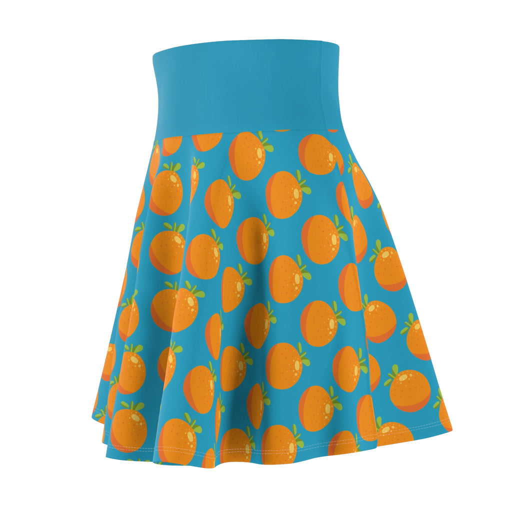 Swingy Turquoise Tangerine Print Skirt | Lollipop Lady