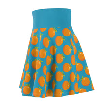 Load image into Gallery viewer, Swingy Turquoise Tangerine Print Skirt | Lollipop Lady
