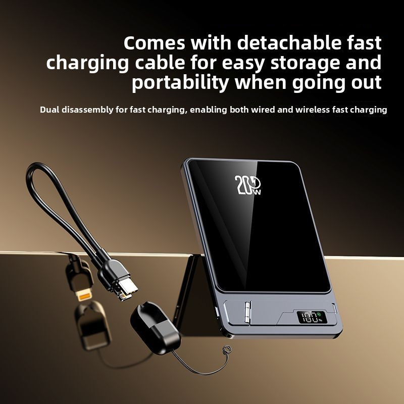Portable charging device with detachable cable